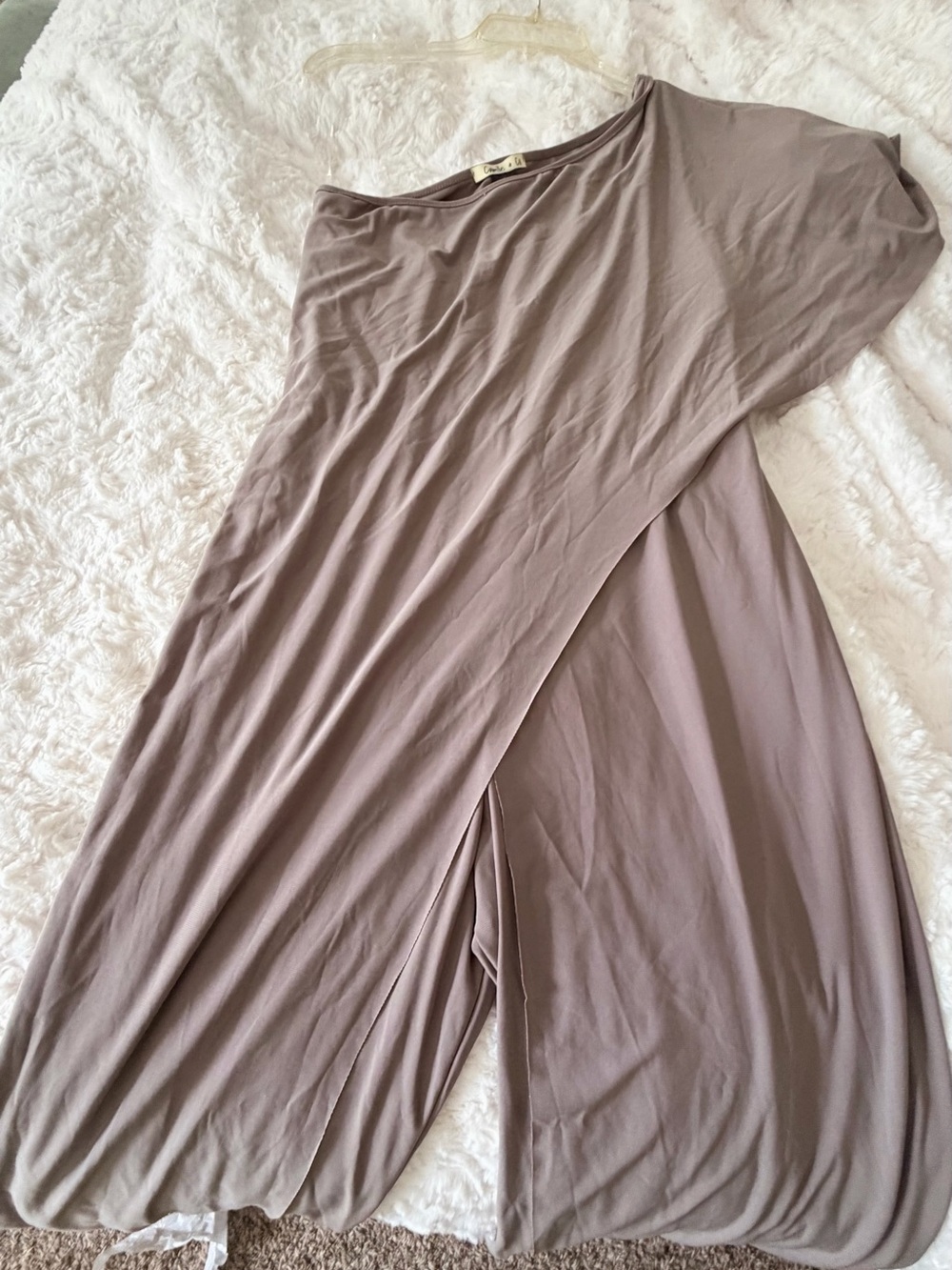 Camilla Taupe One-Shoulder Jumpsuit